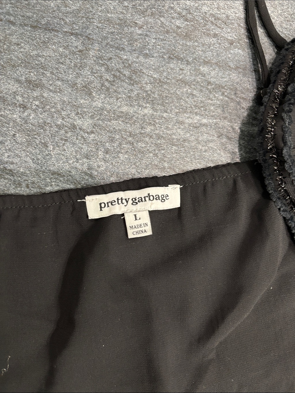 Black flowy sequined Whimsigoth Cami - Picture 3 of 7
